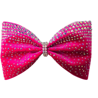 Velvet Modern Pink Rhinestone Bow