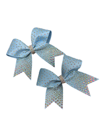 Baby Blue Dazzle Pigtail Bows