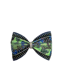 4" Tailless Royal Black and Green Camo Bow